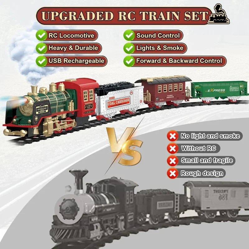 Charly | Remote Controlled Electric Train Set | Classic Steam Locomotive with Lights