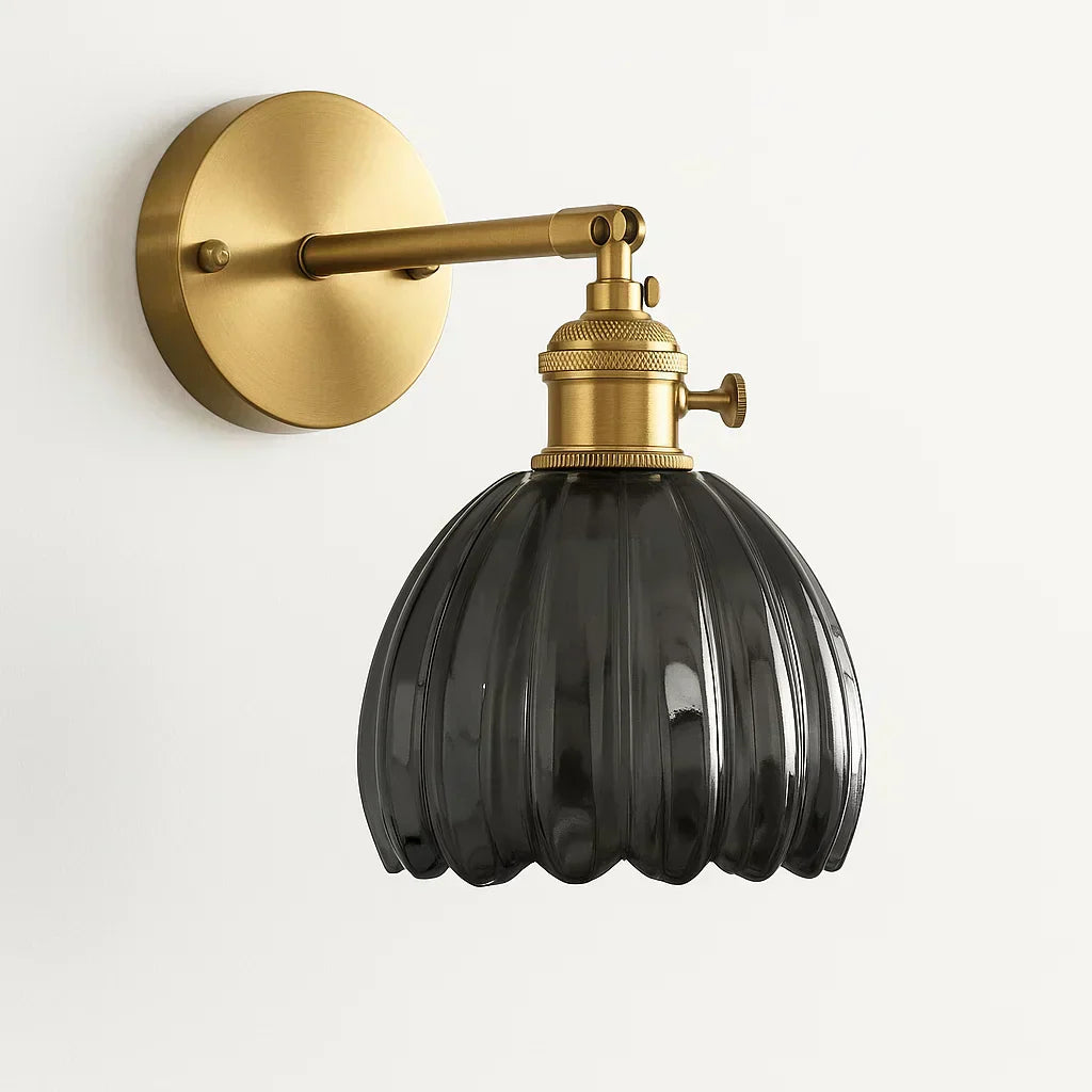 Charly | Retro Wall Lamp with Tulip Glass Shade | Vintage Style