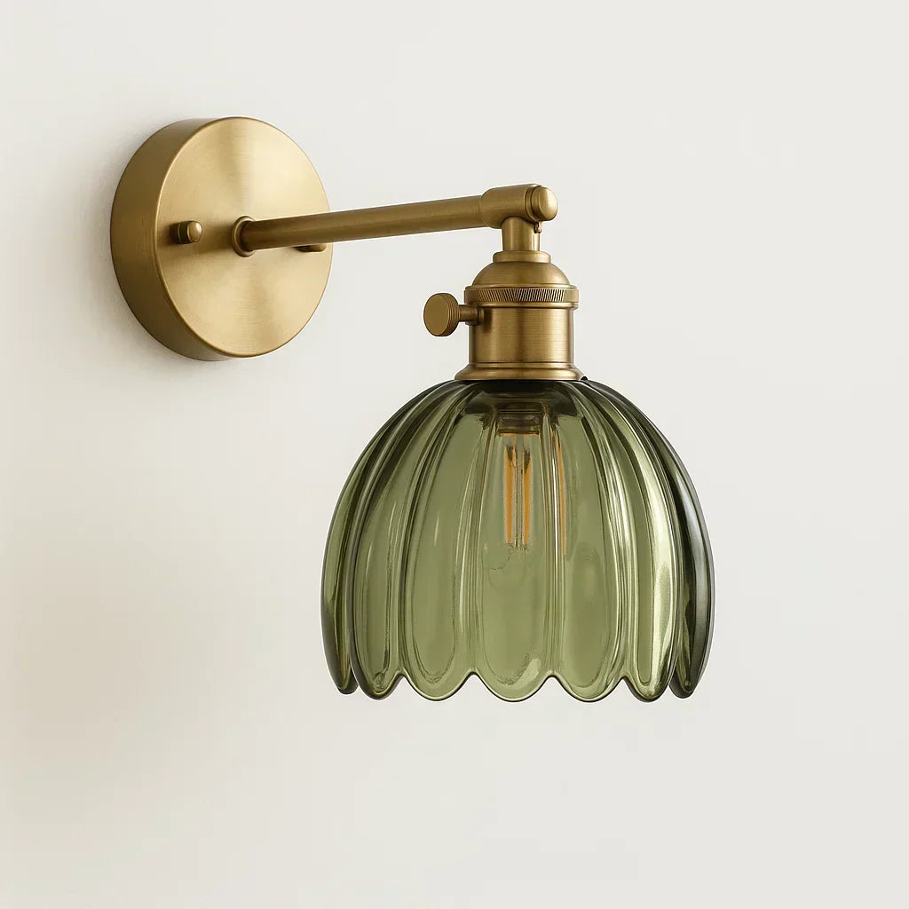 Charly | Retro Wall Lamp with Tulip Glass Shade | Vintage Style