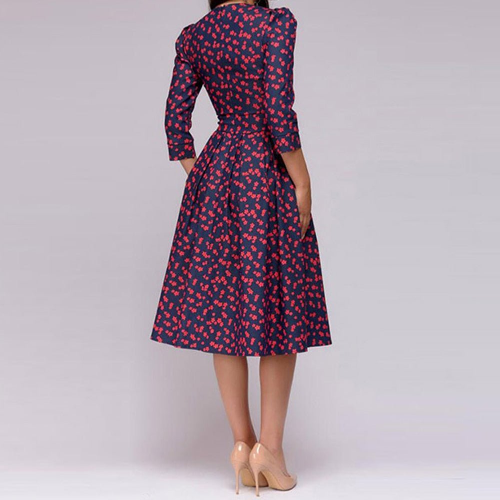 Charly - Retrozo Elegant, Mid-Length Dress