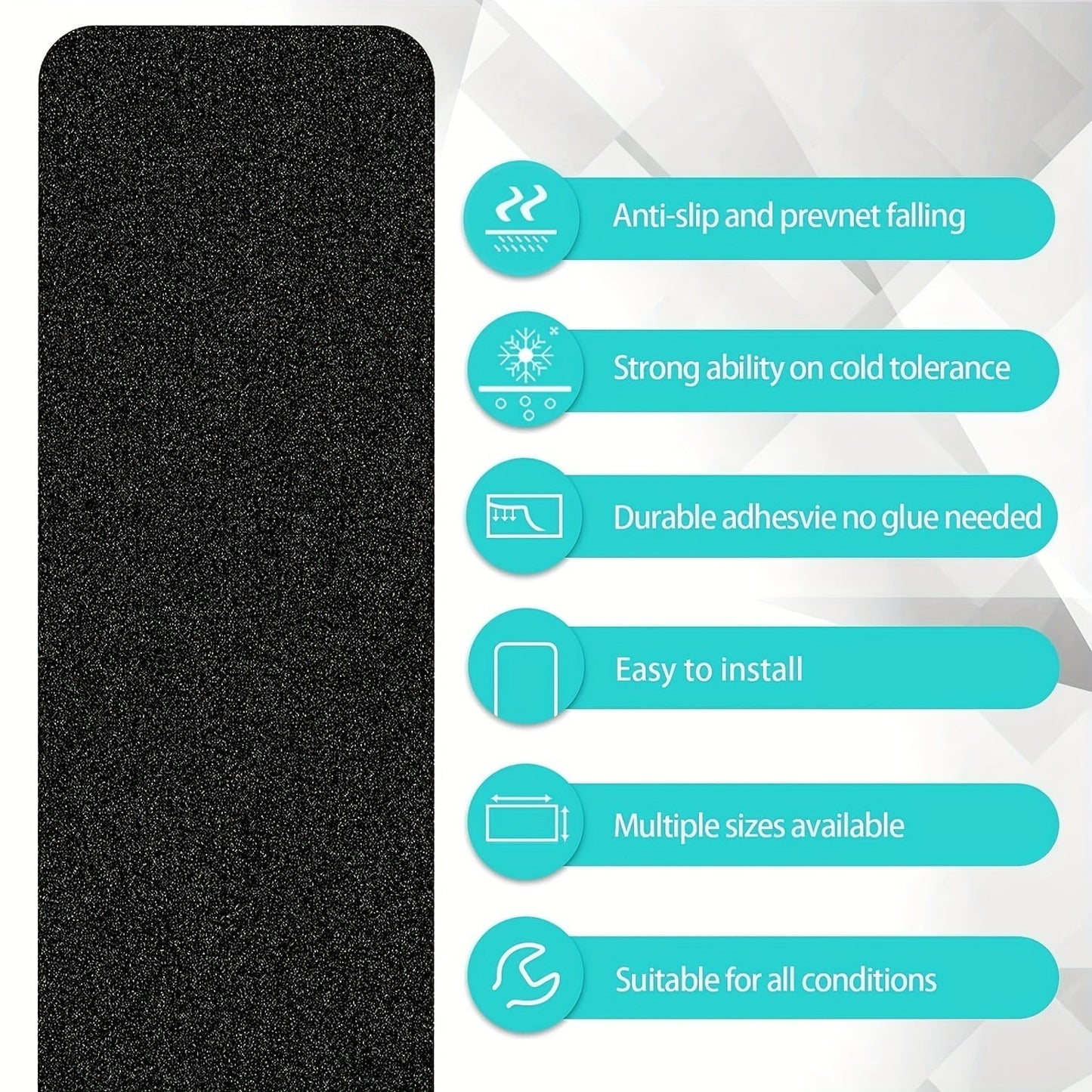 Charly | Slip-Resistant Stair Treads 10-pack – 6"x24", 80-Grit, Weather-Resistant