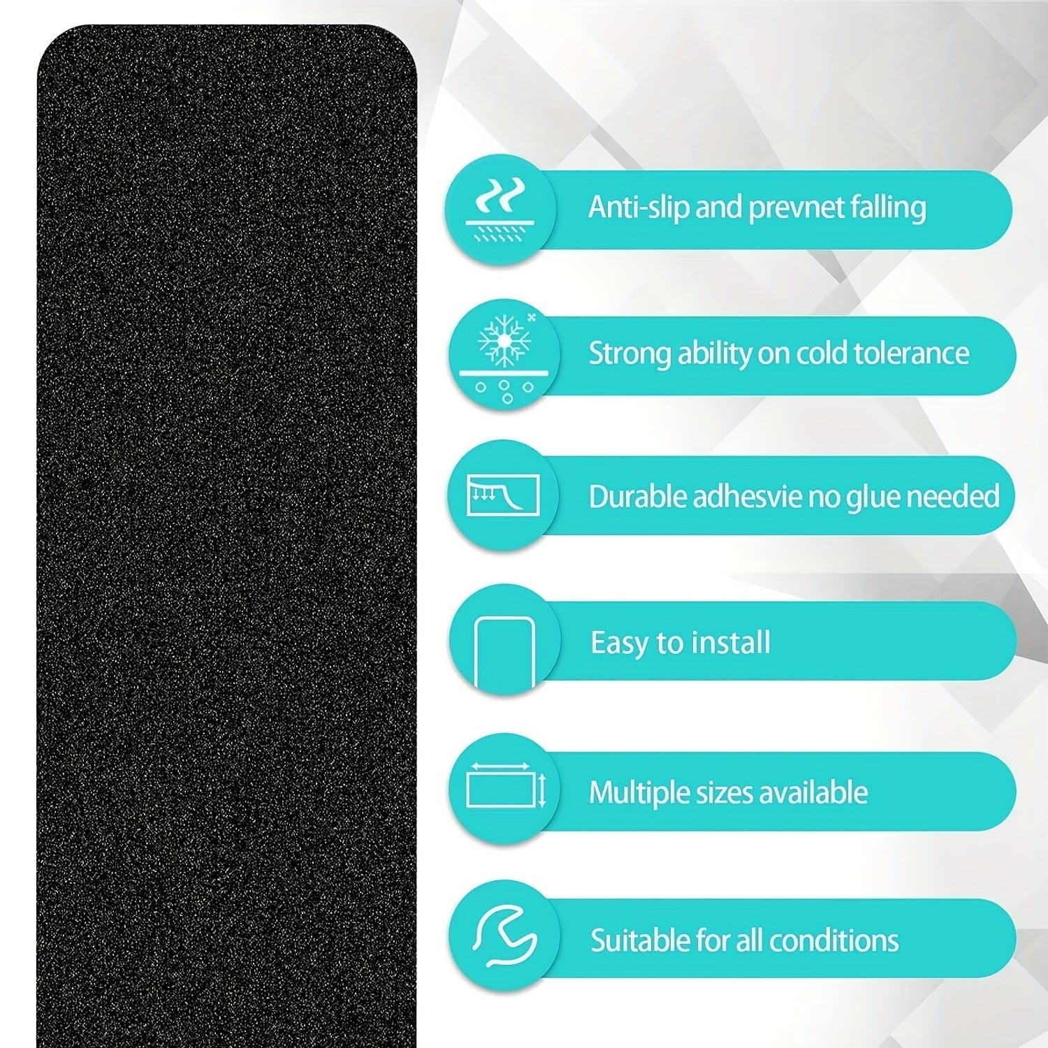 Charly | Slip-Resistant Stair Treads 10-pack – 6"x24", 80-Grit, Weather-Resistant