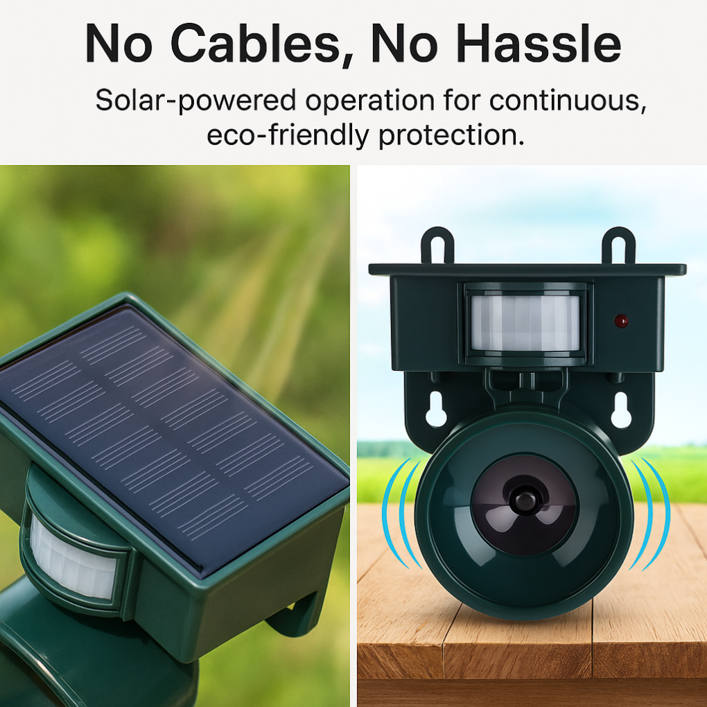 Charly | Solar Bird Repeller with Motion Sensor and Sound