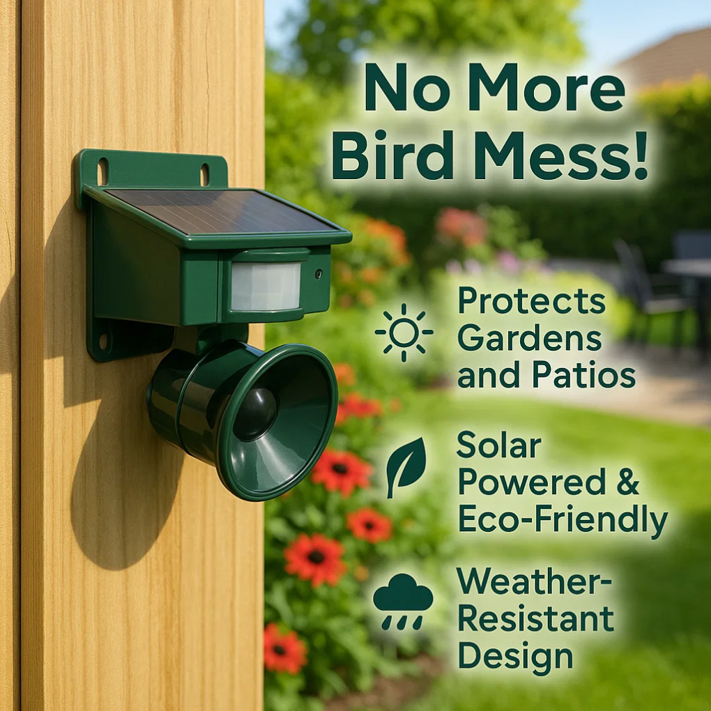 Charly | Solar Bird Repeller with Motion Sensor and Sound