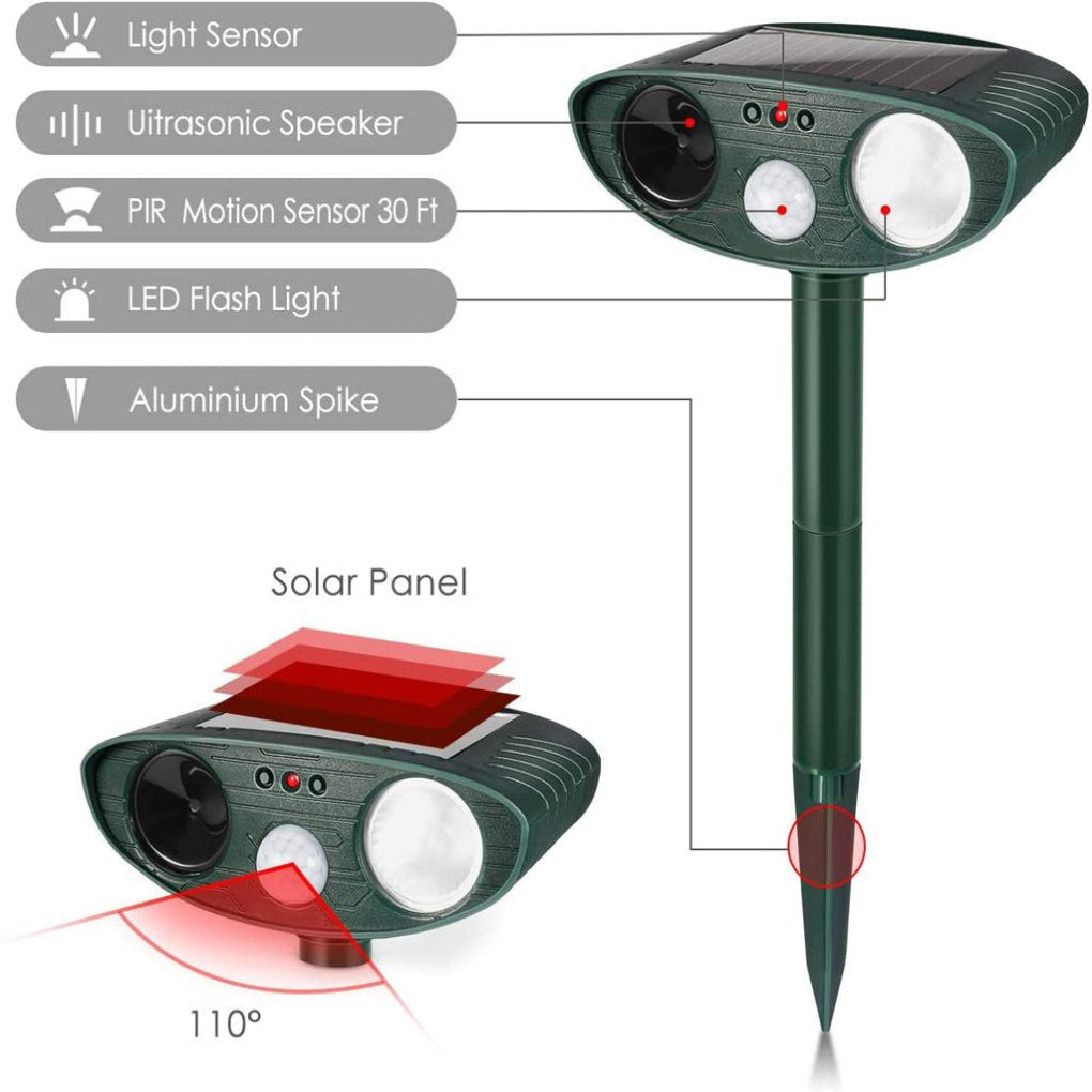 Charly | Solar Ultrasonic Pest Repeller with LED Flash