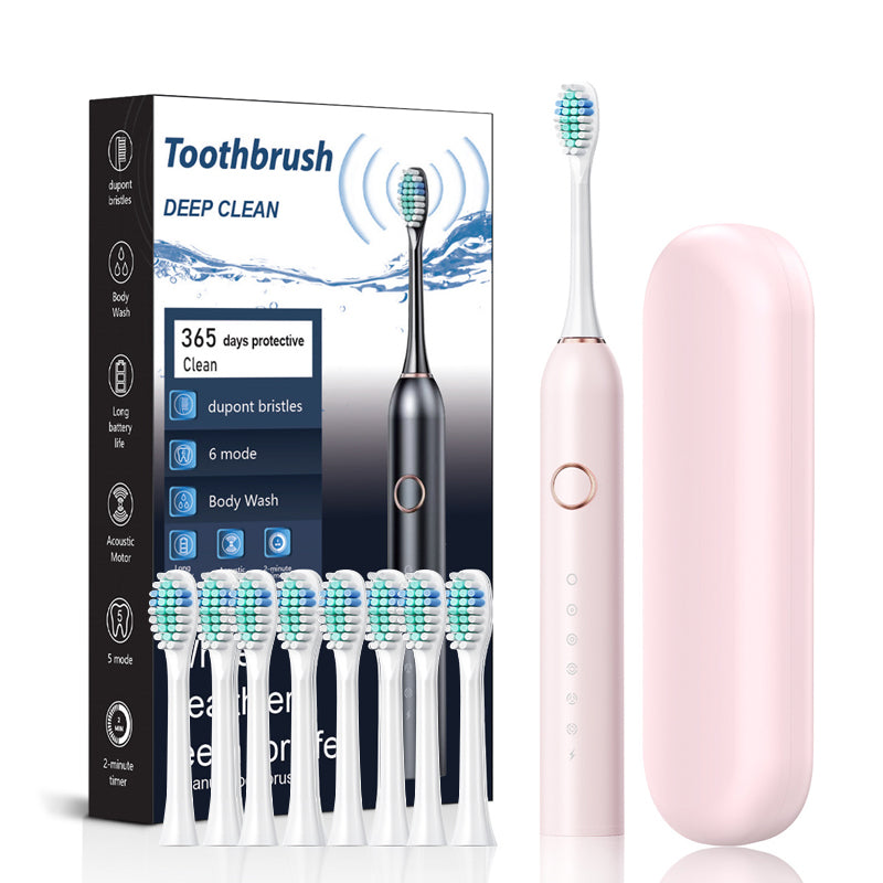 Charly | Sonic Electric Toothbrush | 6 Modes & IPX7 Waterproof | White, Black, Pink