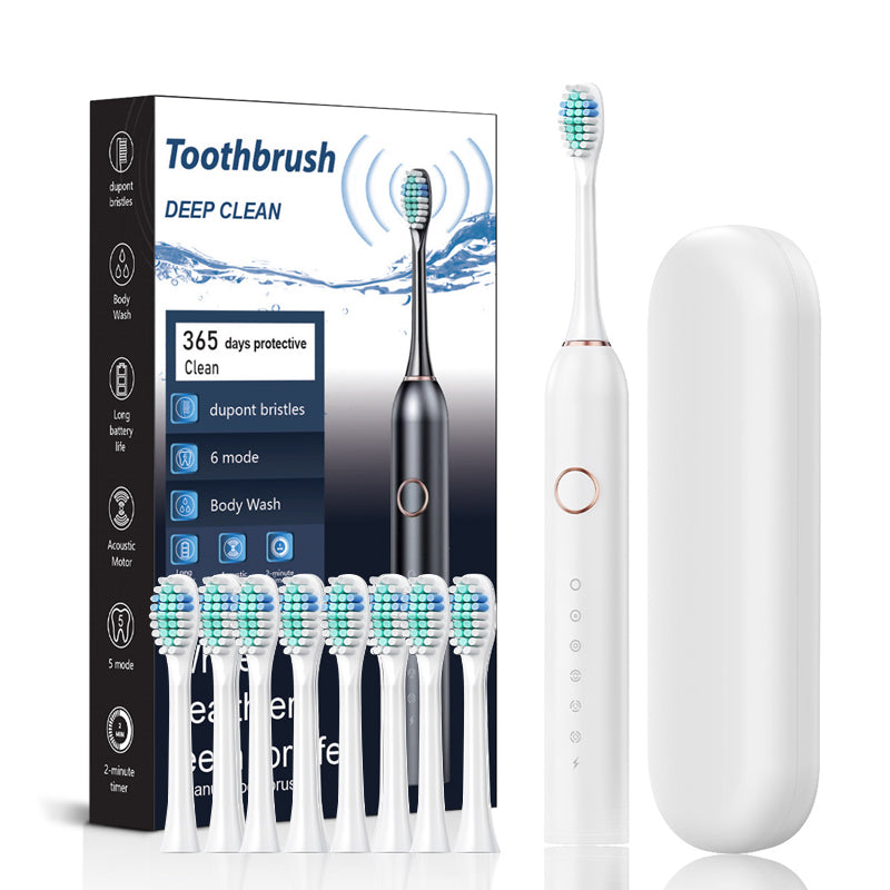 Charly | Sonic Electric Toothbrush | 6 Modes & IPX7 Waterproof | White, Black, Pink