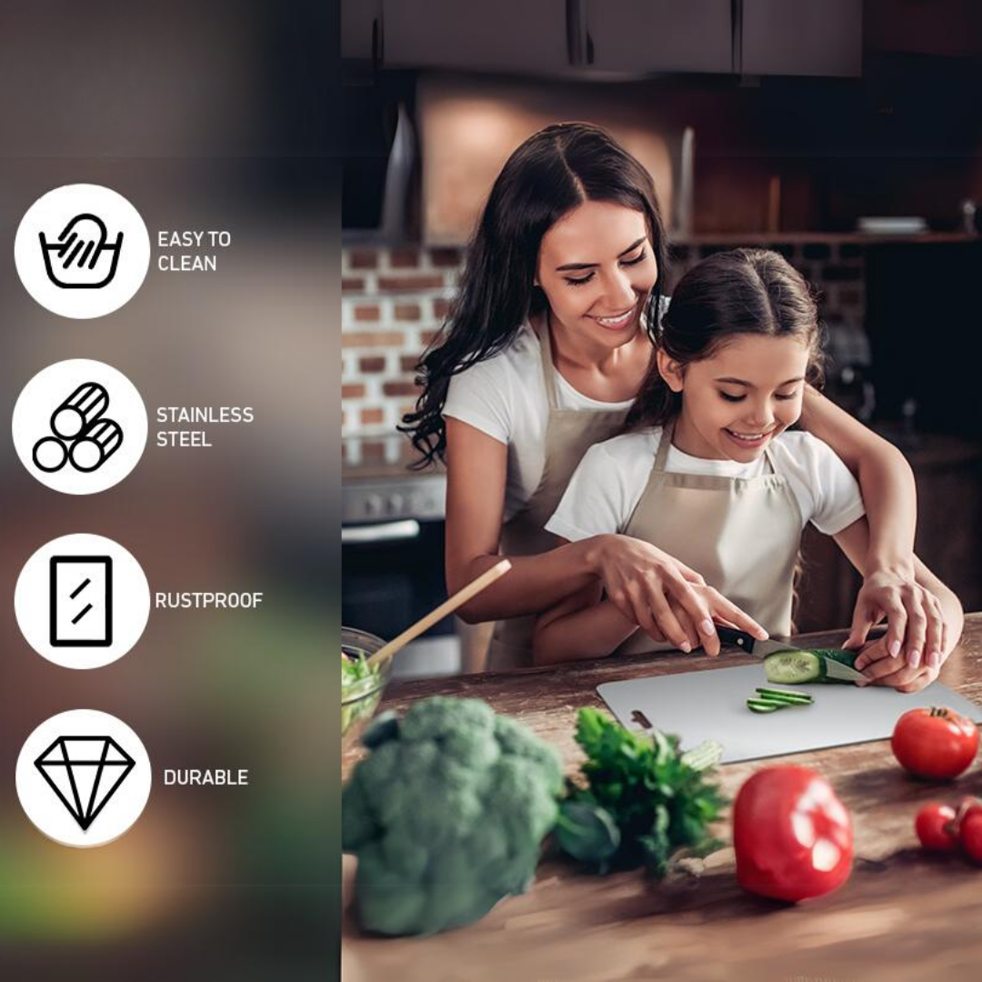 Charly | Stainless Steel Cutting Board for Professionals & Home Cooks