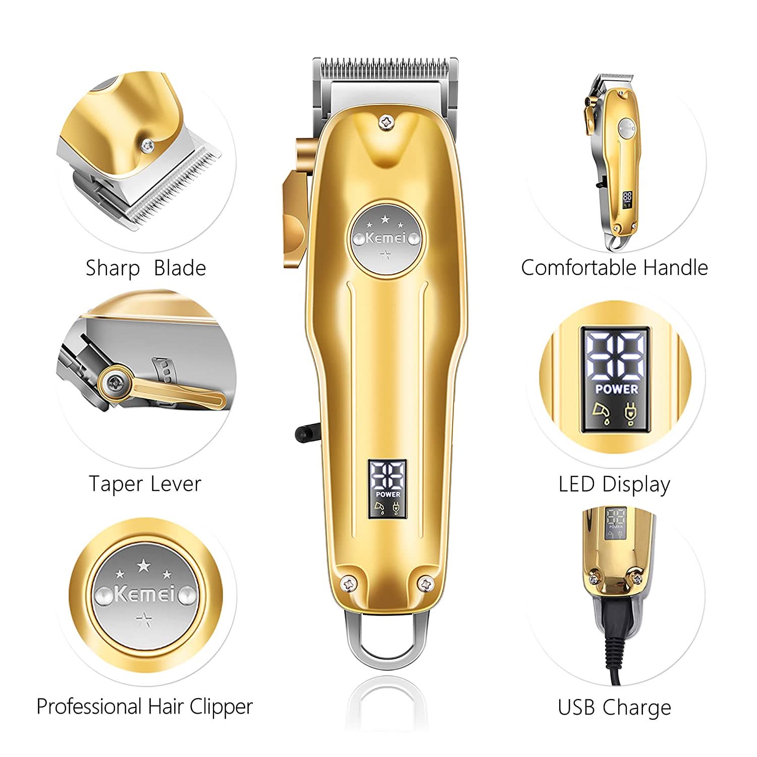 Charly | SteelEdge X3 3-in-1 Trimmer & Shaver | Precision & Wireless | Black