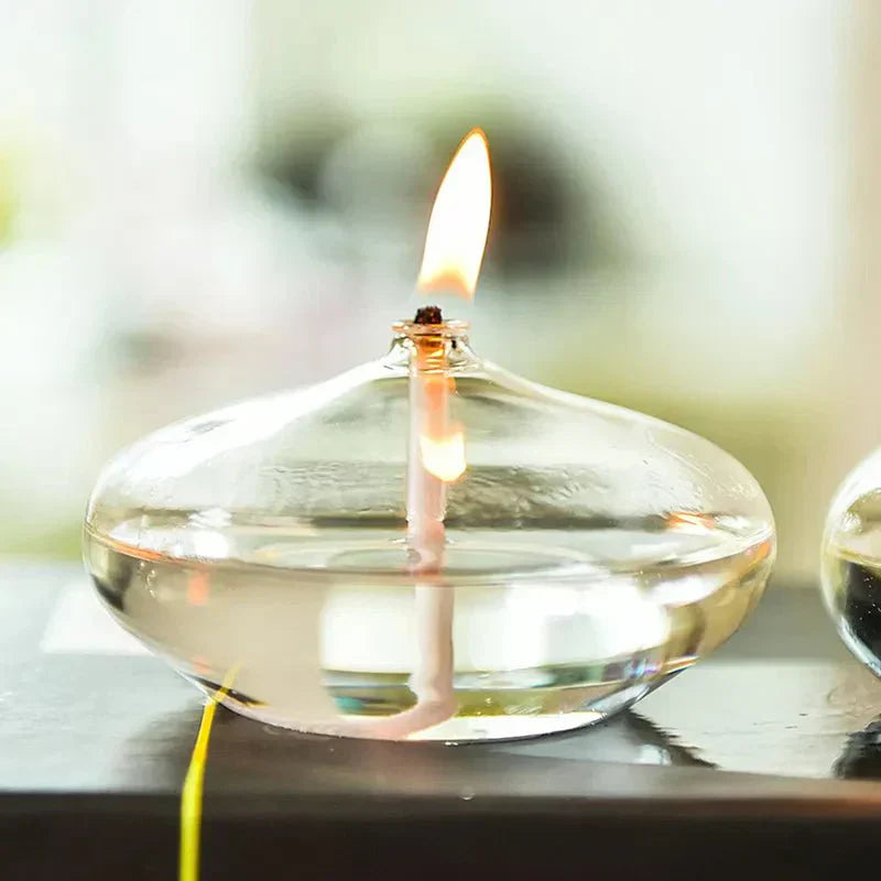 Charly | Transparent Glass Oil Lamp as Candle Holder