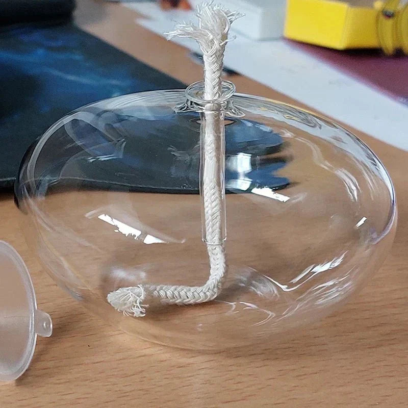 Charly | Transparent Glass Oil Lamp as Candle Holder