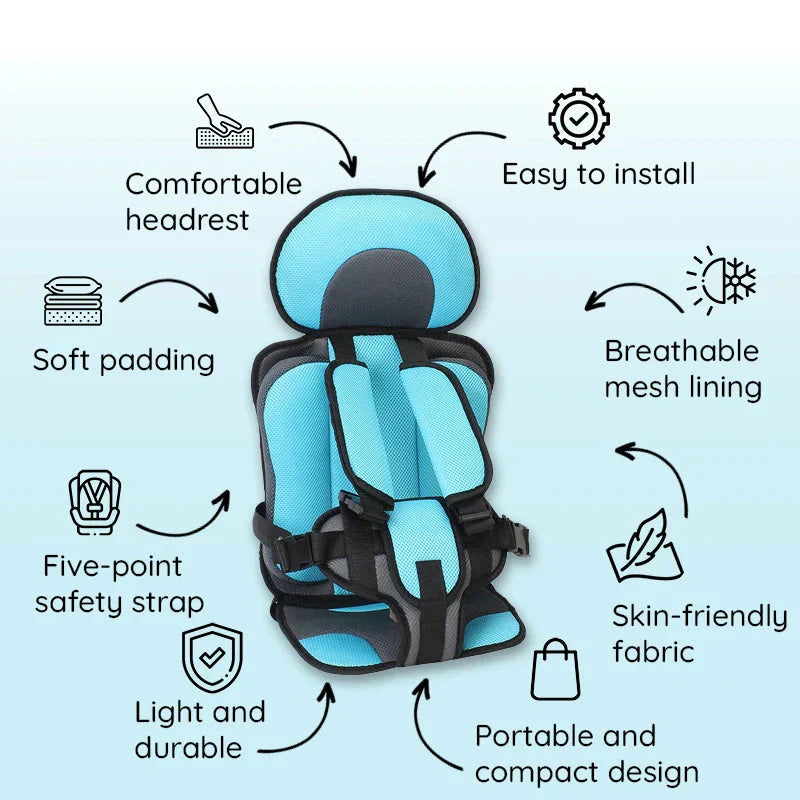 Charly | Travel Car Seat Portable Toddler Booster Safety Compact Harness Foldable