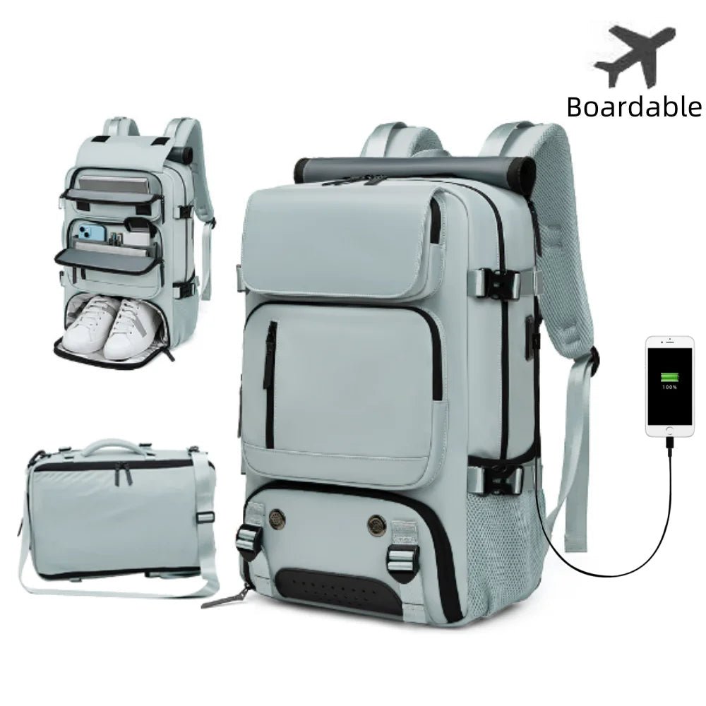 Charly | TRAVELMAX Pack – Waterproof Travel Backpack with USB Port, Shoe Compartment & Anti-Theft Pocket
