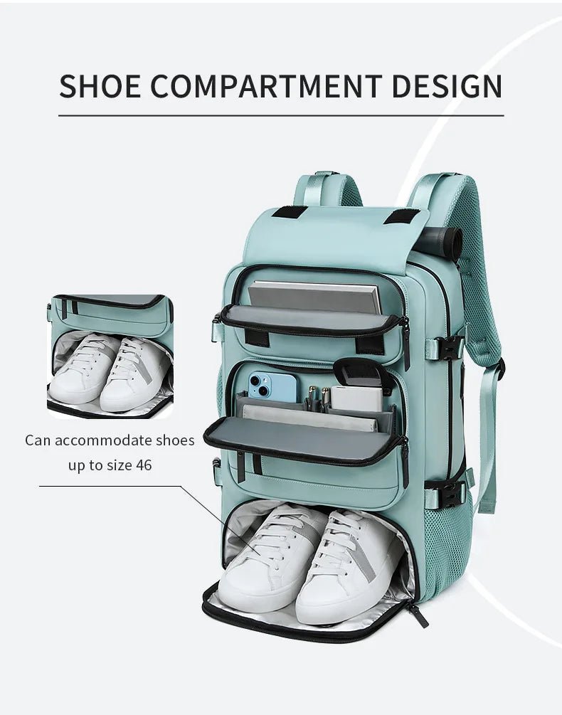 Charly | TRAVELMAX Pack – Waterproof Travel Backpack with USB Port, Shoe Compartment & Anti-Theft Pocket