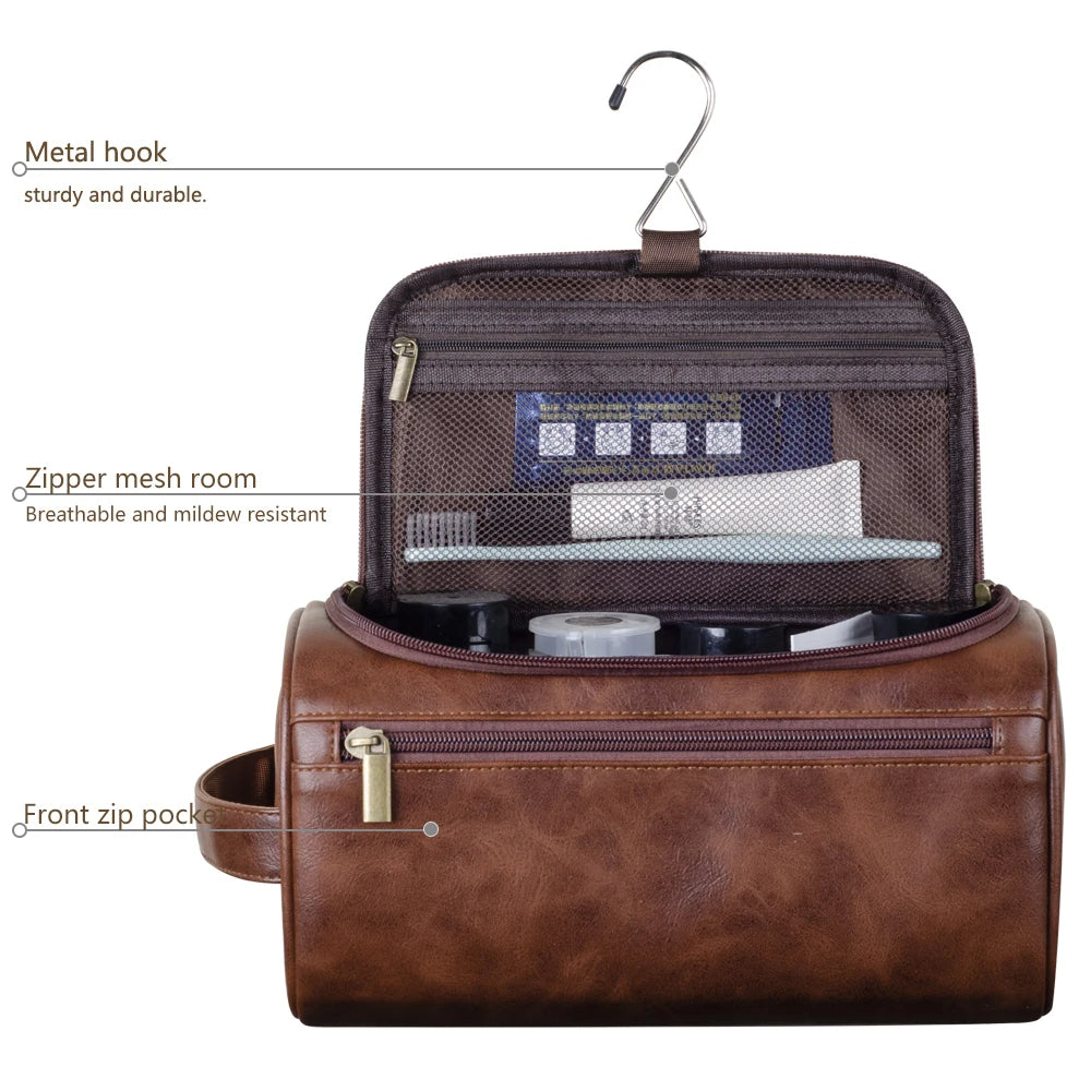 Charly | TravelTrek Luxury Bag – Leather Toiletry Bag with Waterproof Lining and YKK Zippers