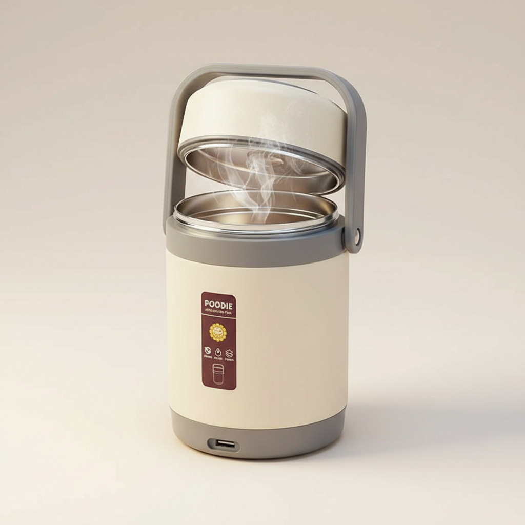 Charly | USB Heated Lunch Box | 304 Stainless Steel, Portable Food Warmer