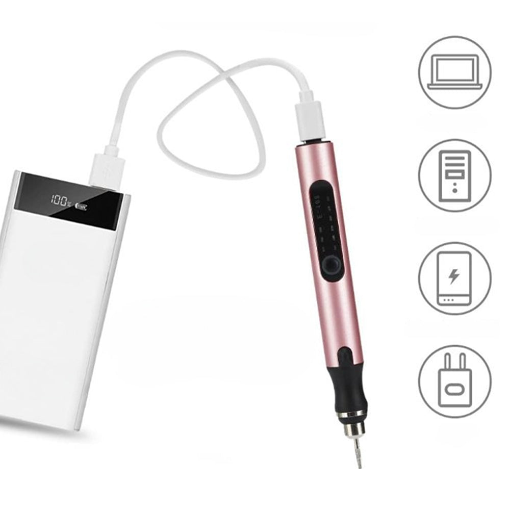 Charly | USB Rechargeable Engraving Pen | Precise and Quiet | Metal, Adjustable Speed