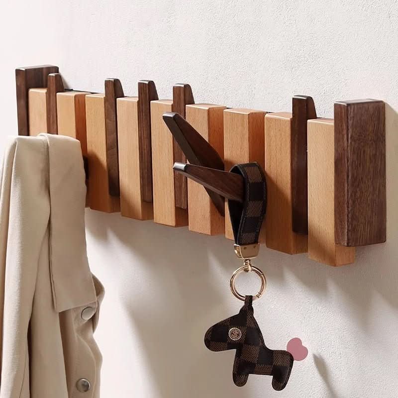 Charly | Wall Coat Rack in Piano Design | Handmade Wood | Natural