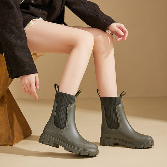 Charly | Waterproof Rubber Boots for Women | Height-Increasing Platform & Slip-Resistant PVC