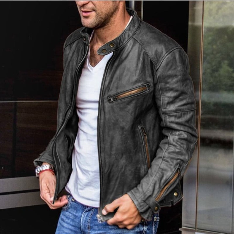 Charly - Weatherproof, Versatile Leather Jacket for Men