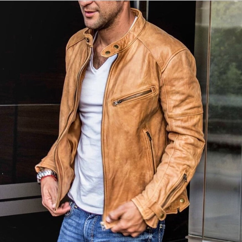Charly - Weatherproof, Versatile Leather Jacket for Men