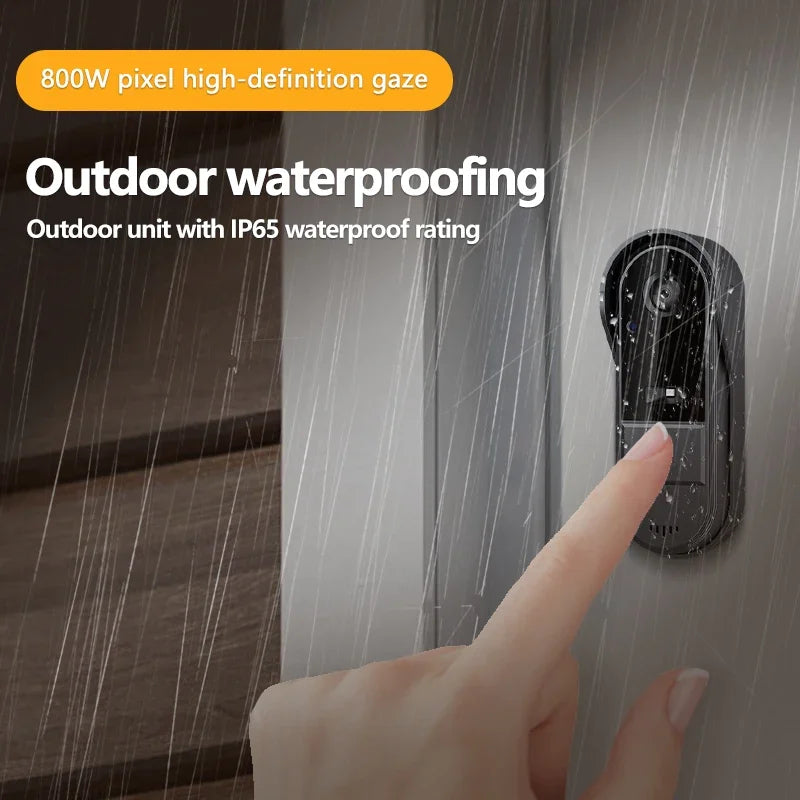 Charly | Wireless Video Doorbell with Intercom and HD Night Vision – 4.3” IPS Display, Waterproof