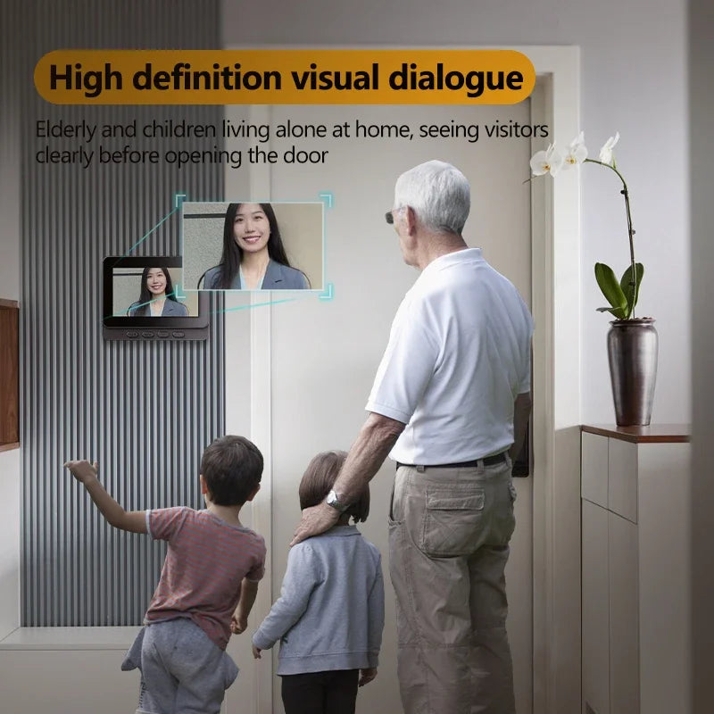 Charly | Wireless Video Doorbell with Intercom and HD Night Vision – 4.3” IPS Display, Waterproof