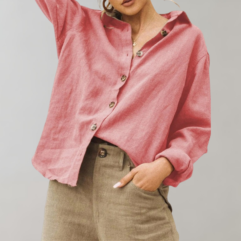 Charly | Women's Button-Down Blouse Loose Fit Shirt