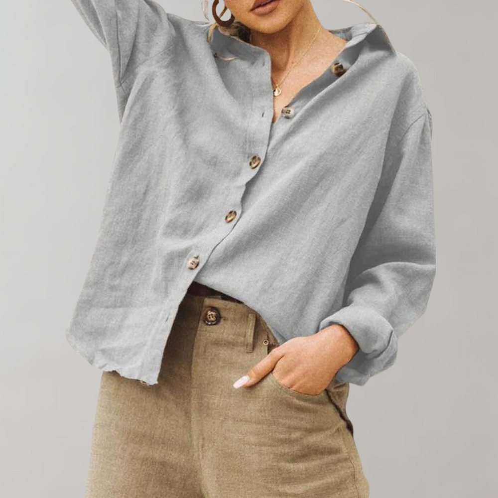Charly | Women's Button-Down Blouse Loose Fit Shirt