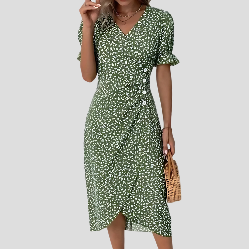 Charly | Women's Button Front Floral Midi Dress