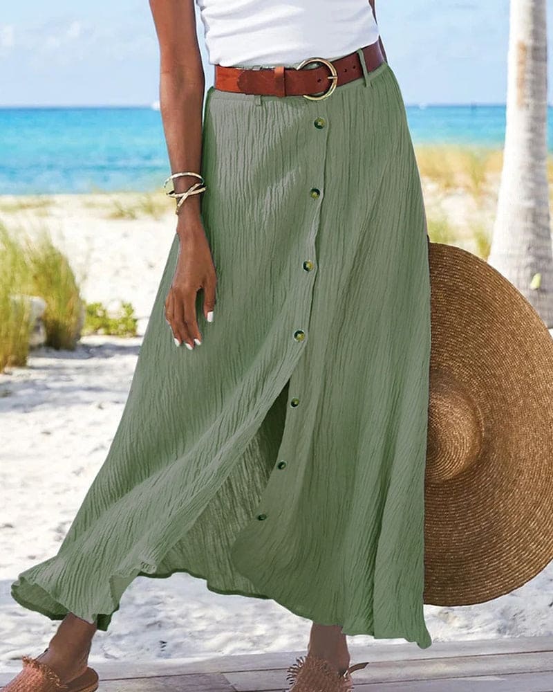 Charly | Women's Button-Front Midi Skirt