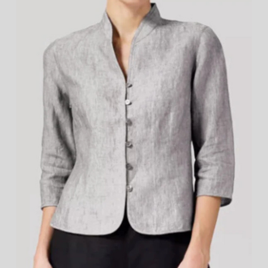 Charly | Women's Button-Front Stand-Collar Blouse