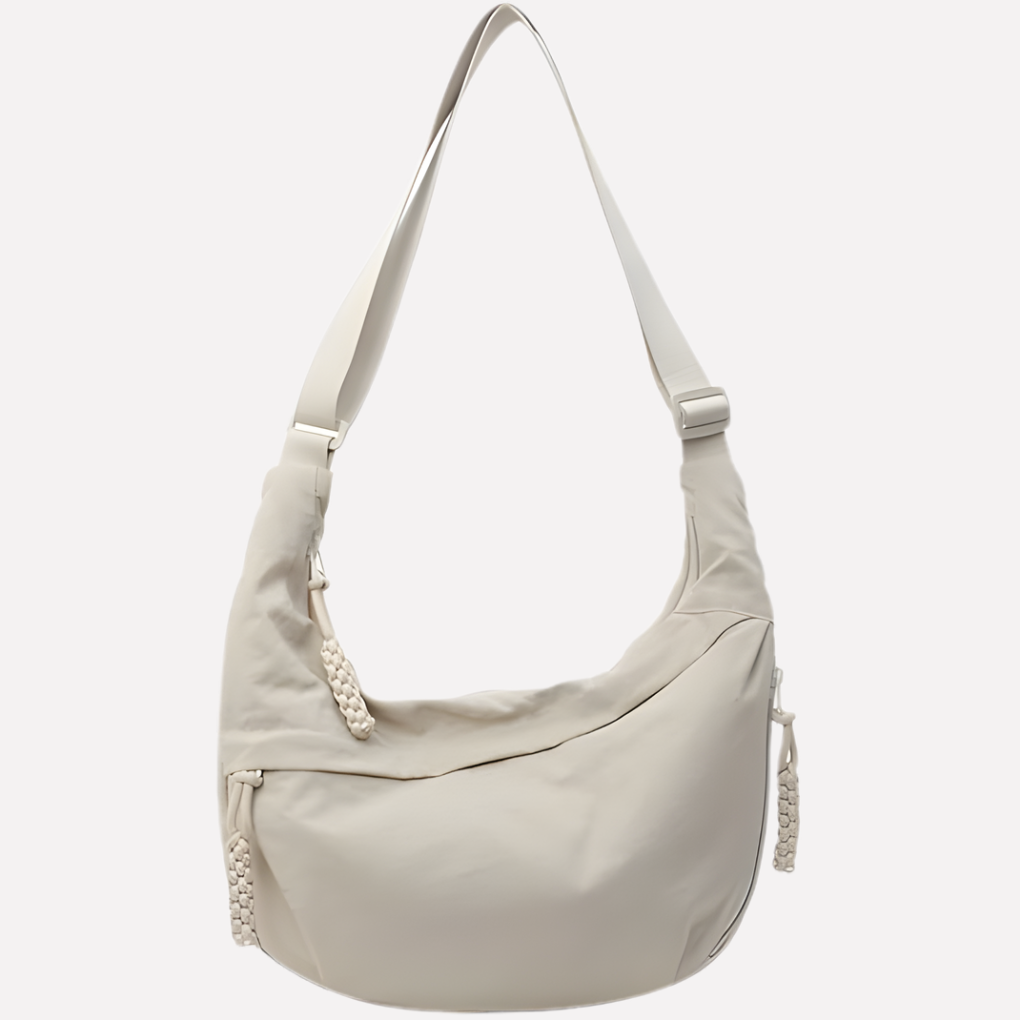 Charly | Women's Crescent Shoulder Bag with Braided Detail