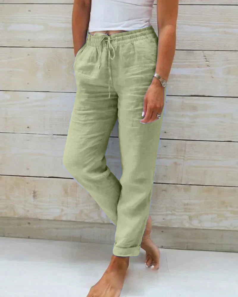Charly | Women's Drawstring Linen Pants