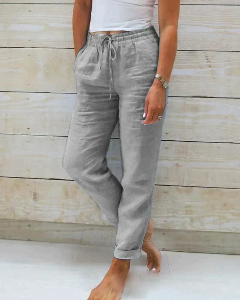 Charly | Women's Drawstring Linen Pants