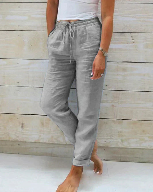 Charly | Women's Drawstring Linen Pants