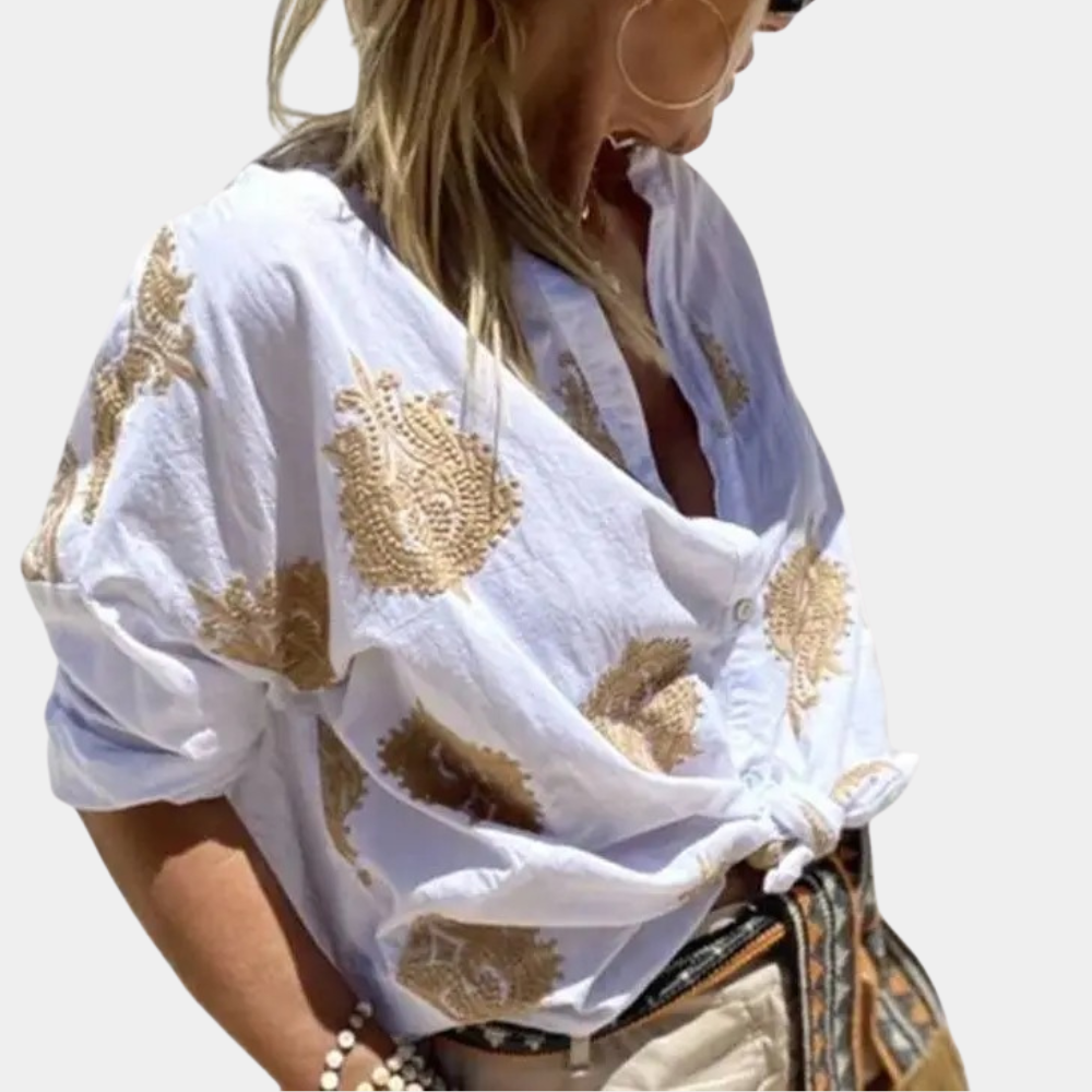 Charly | Women's Embroidered Button-Down Shirt