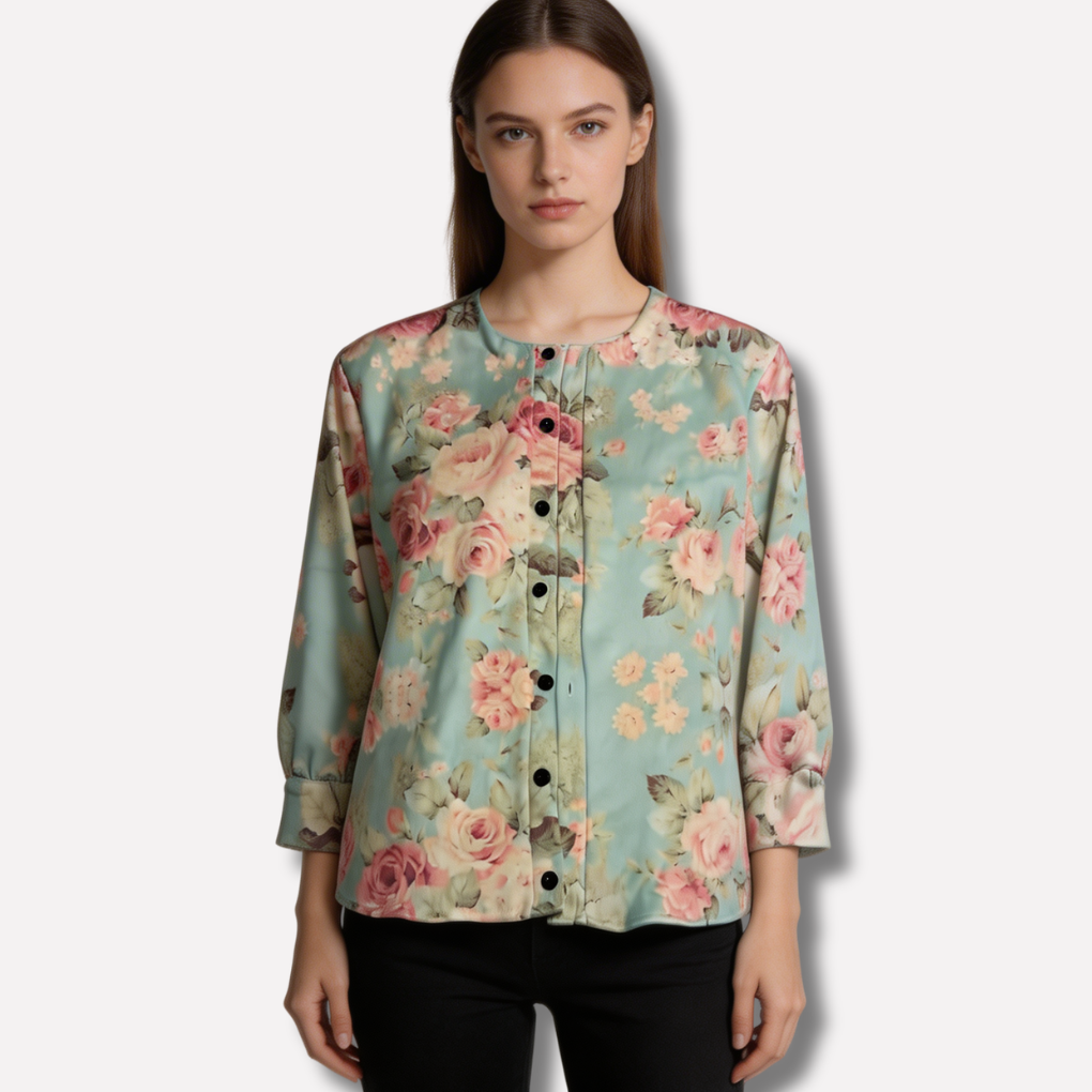 Charly | Women's Floral Cardigan with Button Details
