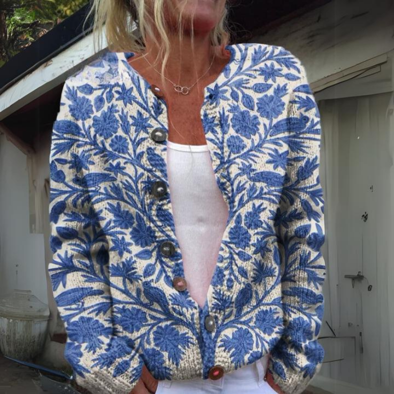 Charly | Women's Floral Cardigan with Button Details