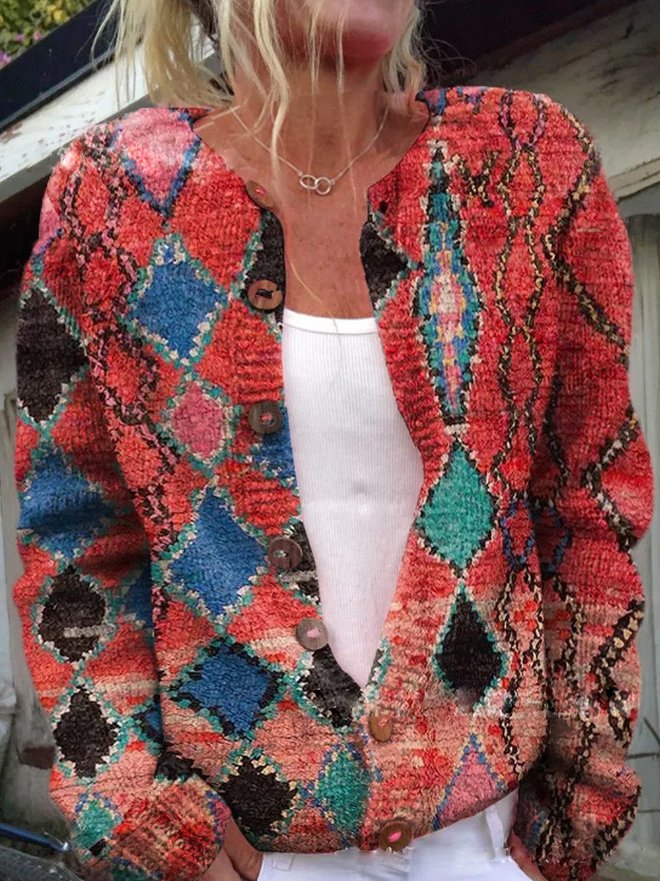 Charly | Women's Floral Cardigan with Button Details