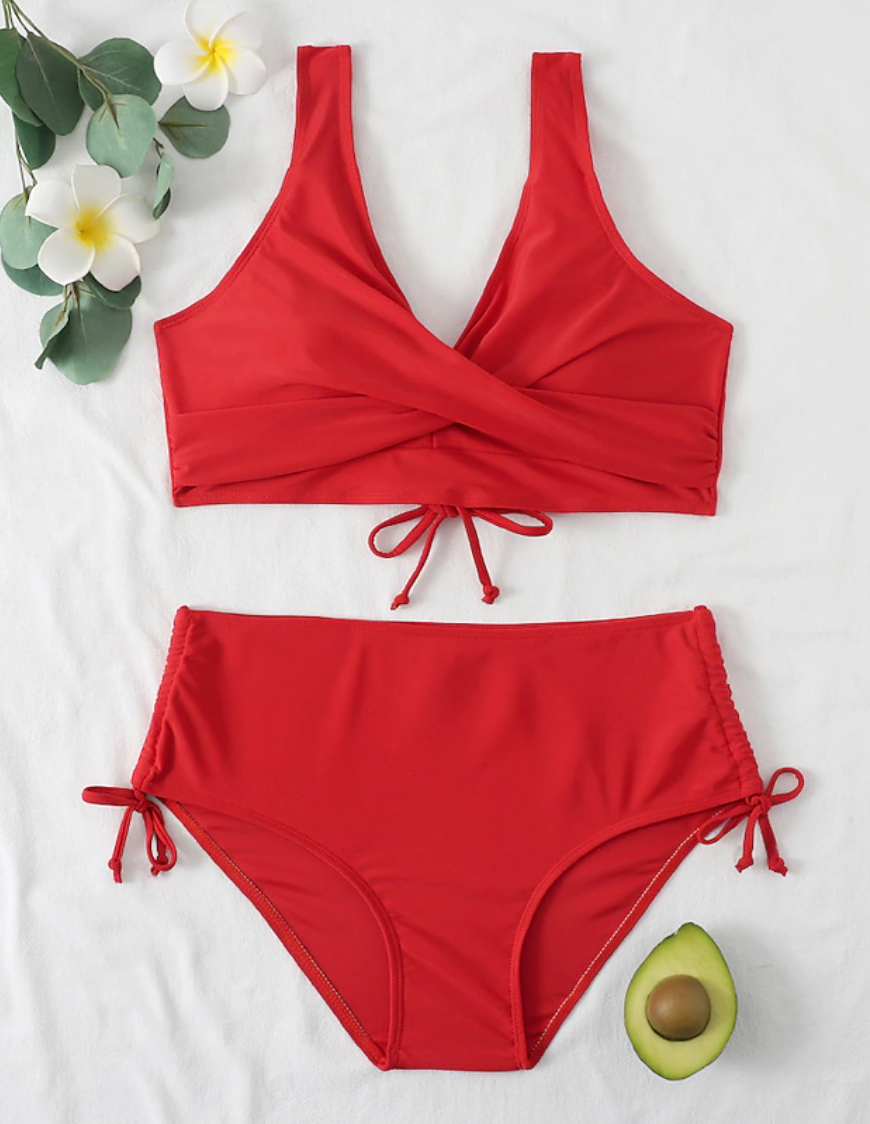 Charly | Women's High Waist Bikini Set with Wrap Top