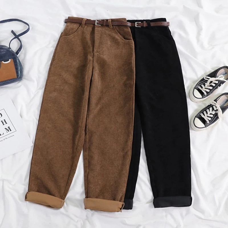 Charly | Women's High-Waist Corduroy Trousers Relaxed Fit