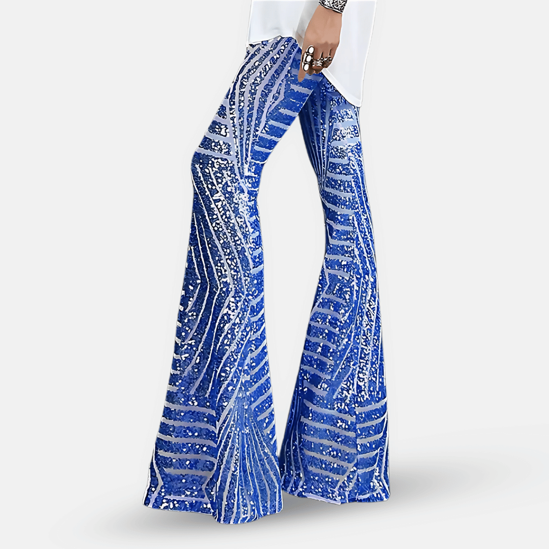 Charly | Women's High Waist Sequined Flare Pants