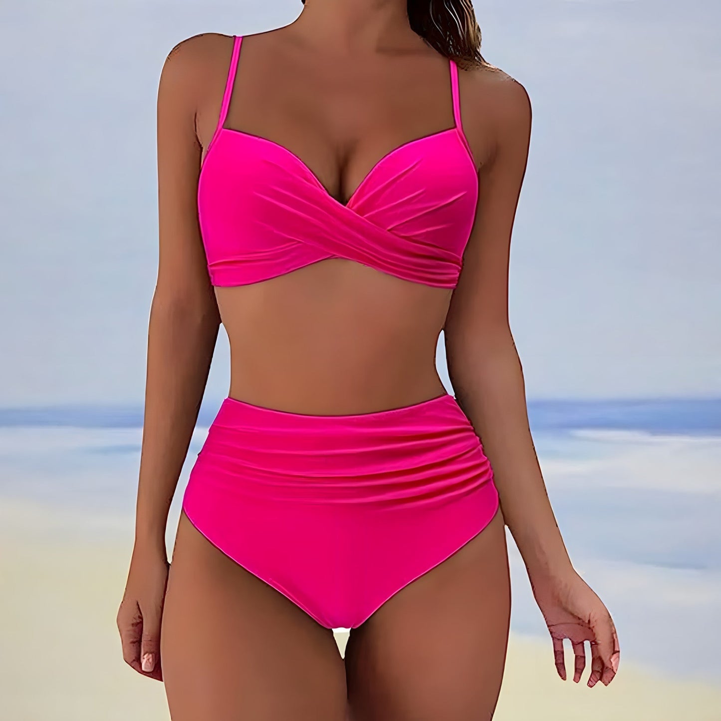 Charly | Women's High-Waisted Bikini Ruched Bottom