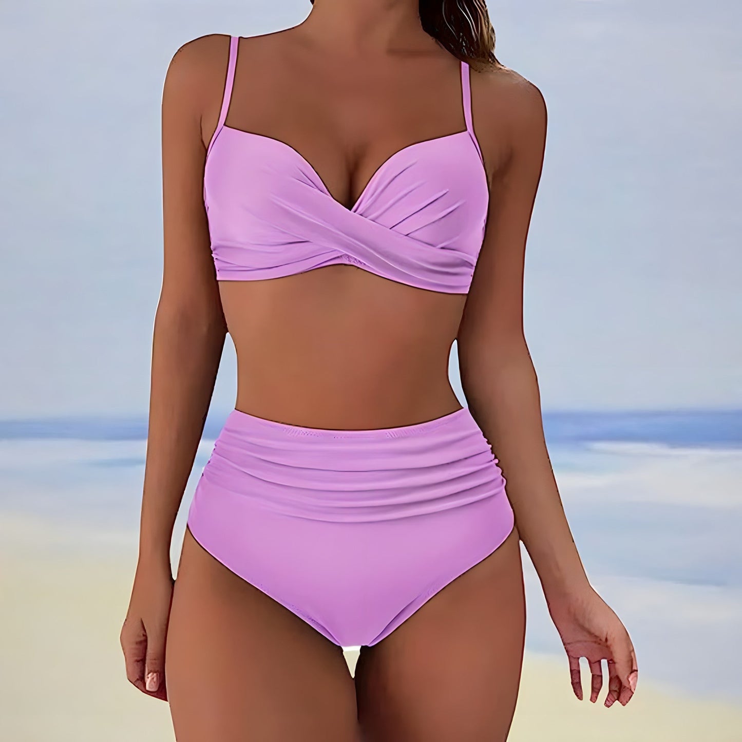 Charly | Women's High-Waisted Bikini Ruched Bottom