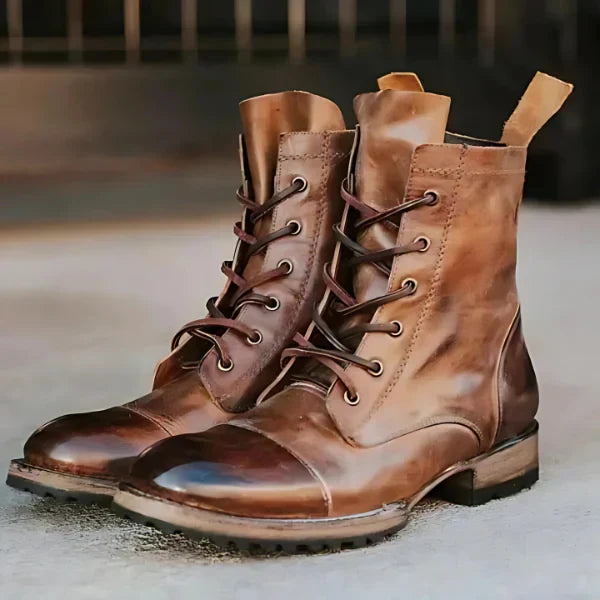 Charly | Women's Lace-Up Combat Boots with Cap Toe