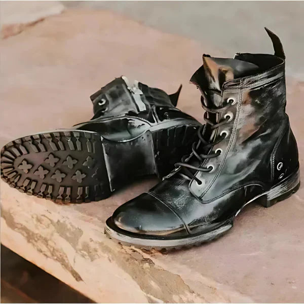 Charly | Women's Lace-Up Combat Boots with Cap Toe