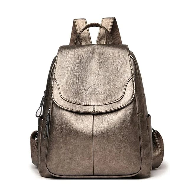 Charly | Women's Leather Flap Backpack with Structured Design