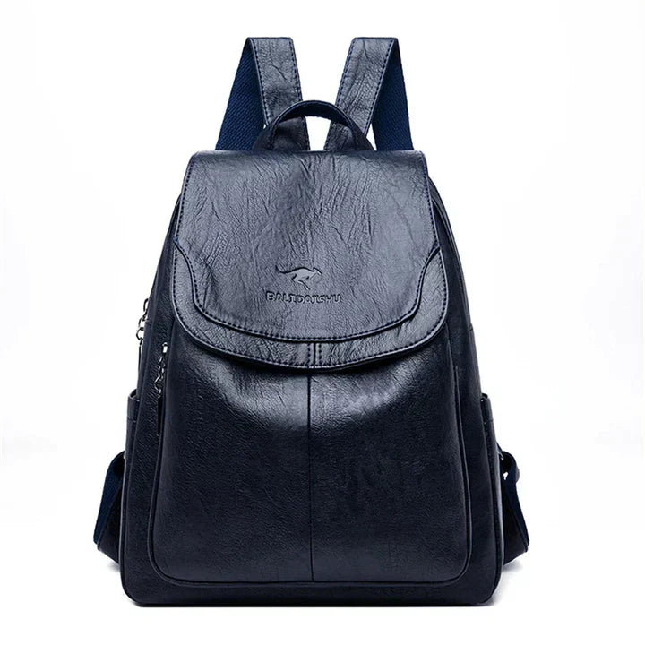 Charly | Women's Leather Flap Backpack with Structured Design