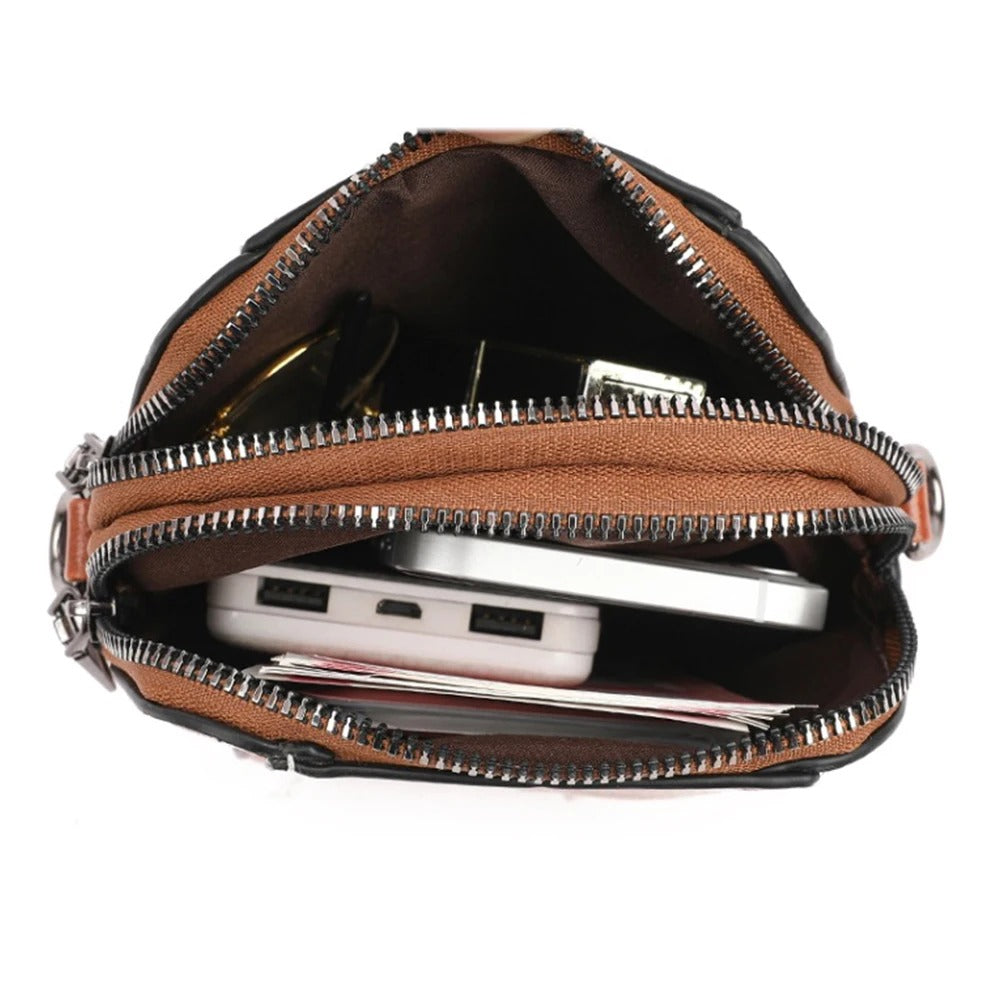 Charly | Women's Leather Shoulder Bag with Decorative Embellishment